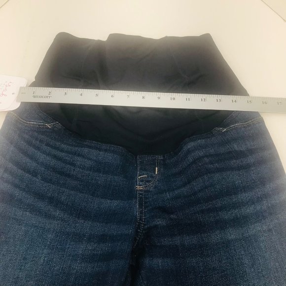 Isabel Maternity Women's Size 4 Crossover Panel Bermuda Blue Denim Short New - Picture 7 of 16